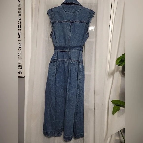 Sleeveless Denim Button-Front Midi Dress - Future Collective with Jenee Naylor - Picture 4 of 6